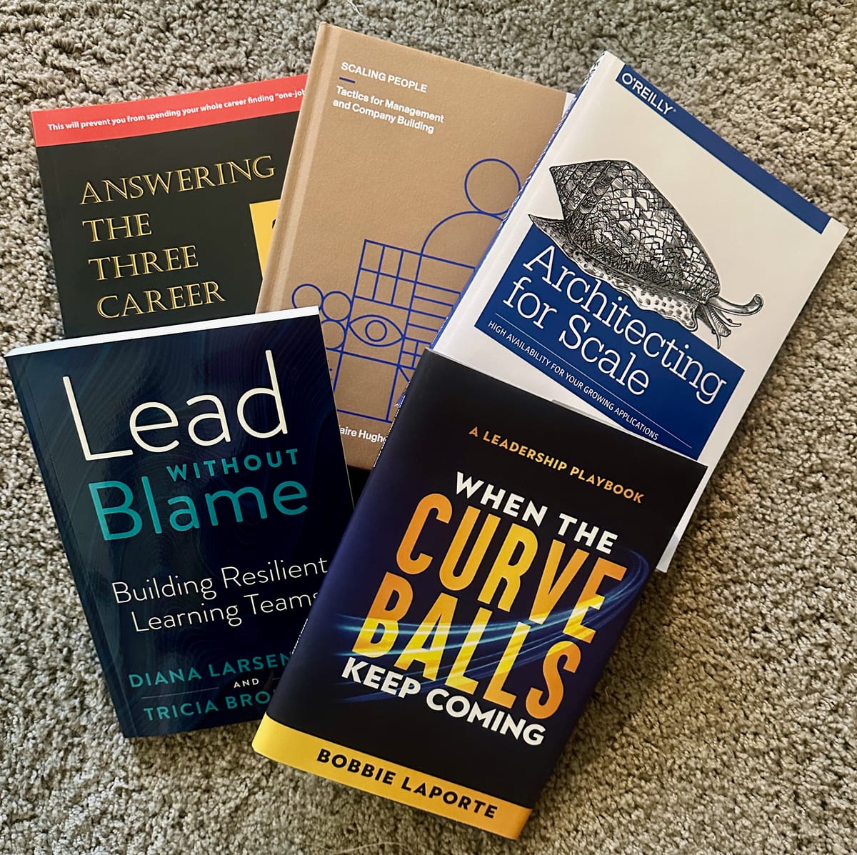 A picture of books on leadership and engineering